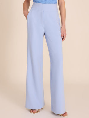 Coloured High-Waisted Wide-Leg Pant Lt Blue