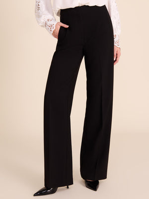 Classic High-Waisted Wide-Leg Pant Black