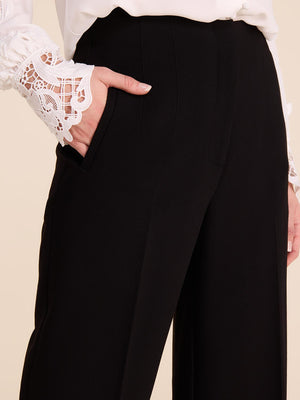 Classic High-Waisted Wide-Leg Pant Black