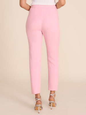 Pantalon à coupe ajustée et taille mi-haute Pink