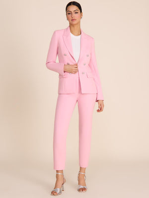 Blazer à simple boutonnage et col en pointe Pink