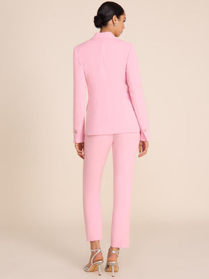 Single-Breasted Peak Collar Blazer Pink